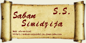 Šaban Simidžija vizit kartica